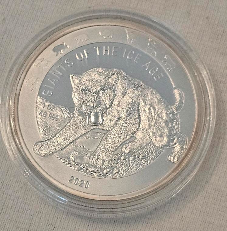 1 Oz Silbermünze Ghana 2020 Säbelzahntiger Tiger in Hamburg