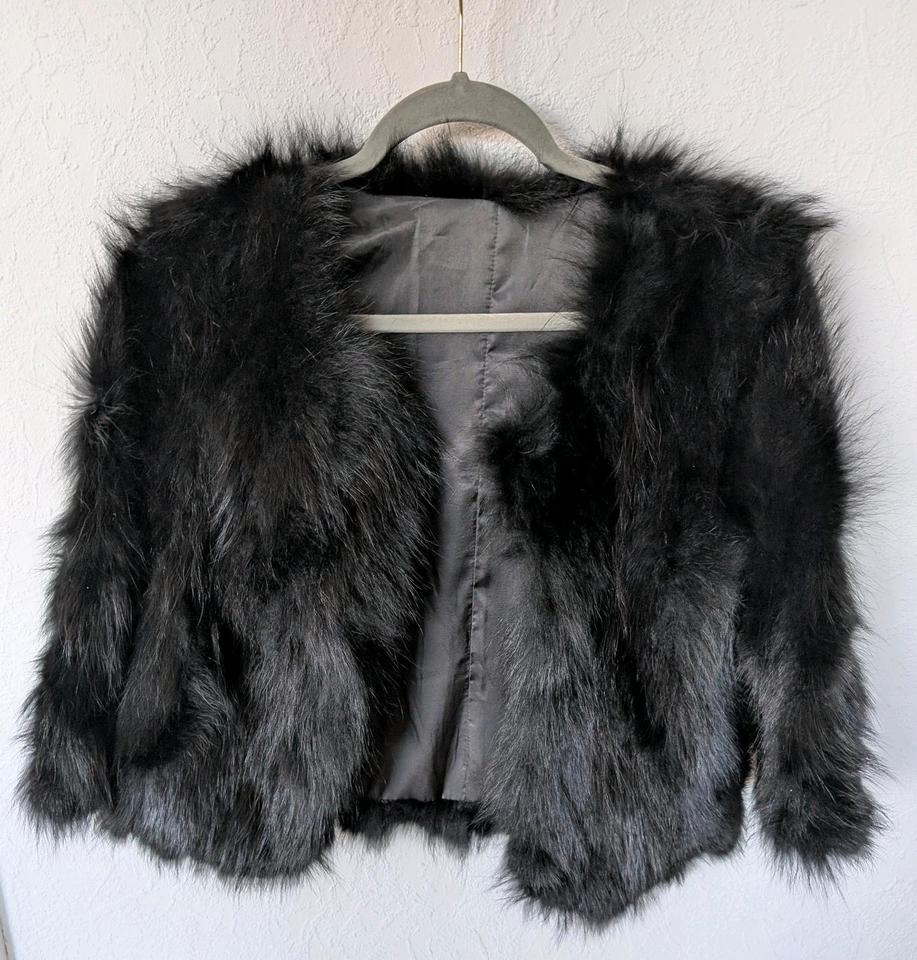 Pelzjacke schwarz 3/4-Ärmel Größe Xs/S Fuchs-/Nerz-/Lammfell in Siegen