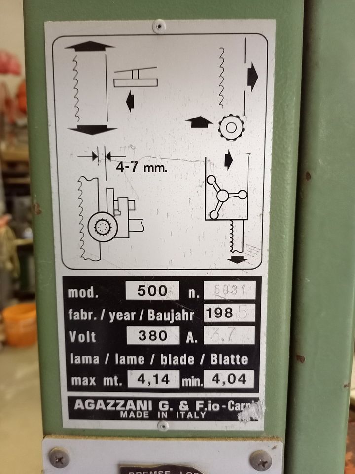 Bandsäge NRA 500, N`RA,Agazzani,Panhans,Eumacop,325mm Schnitthöhe in Grafschaft
