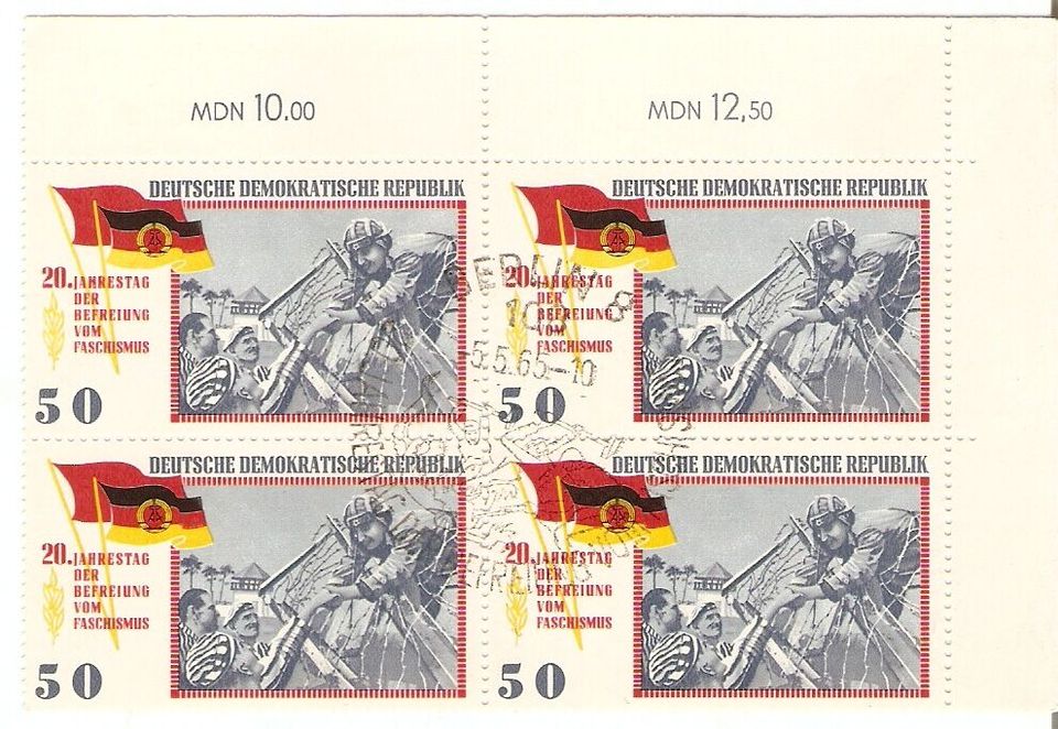 DDR 1102-1110 ° 4er Zeitung KZ Flaggen Thälmann Ulbricht 5.5.1969 in Kamen
