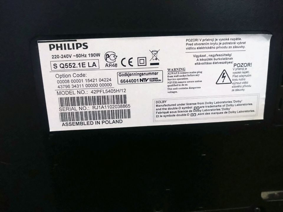 Flach tv fernseher von philips,   42 zoll in Neumünster