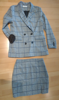 Kostüm für Damen: Blazer mit Minirock, Gr. M, blau-weiß kariert Nordrhein-Westfalen - Warburg Vorschau
