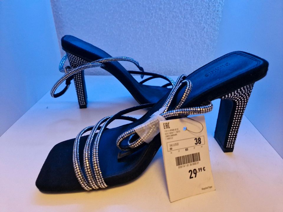 Pimkie sandalen sandaletten glitzer high heels gr.38 neu in Elsterberg