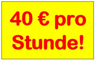 GENIAL: 40 € pro Stunde und mehr! in Hannover