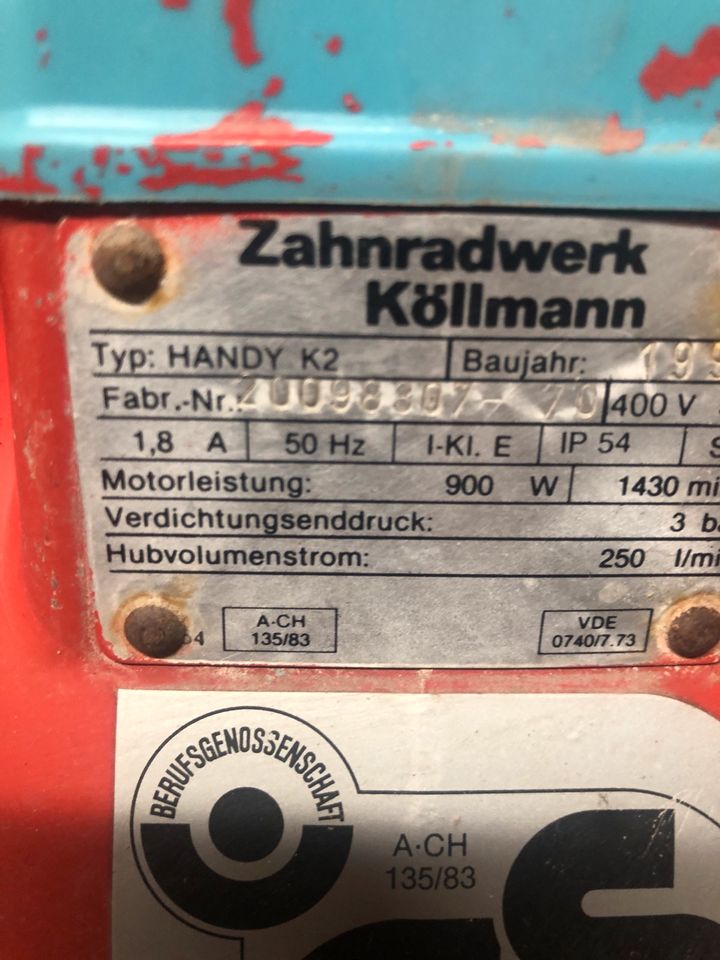 Köllmann Handy K2 Kompressor für Putzmaschinen in Bahlingen