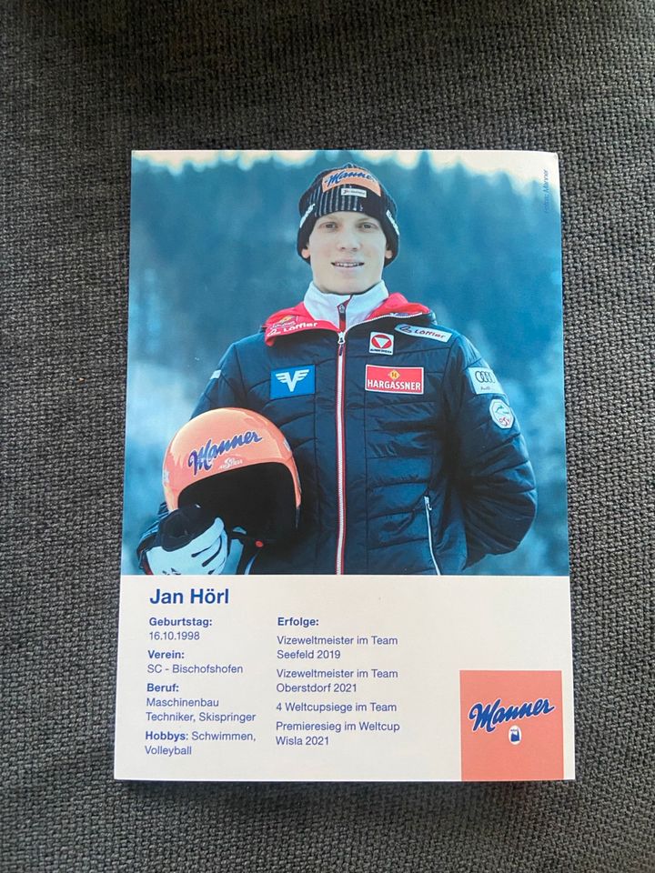 Autogrammkarte mit Original Unterschrift Jan Hörl Skifahrer in Rosenheim