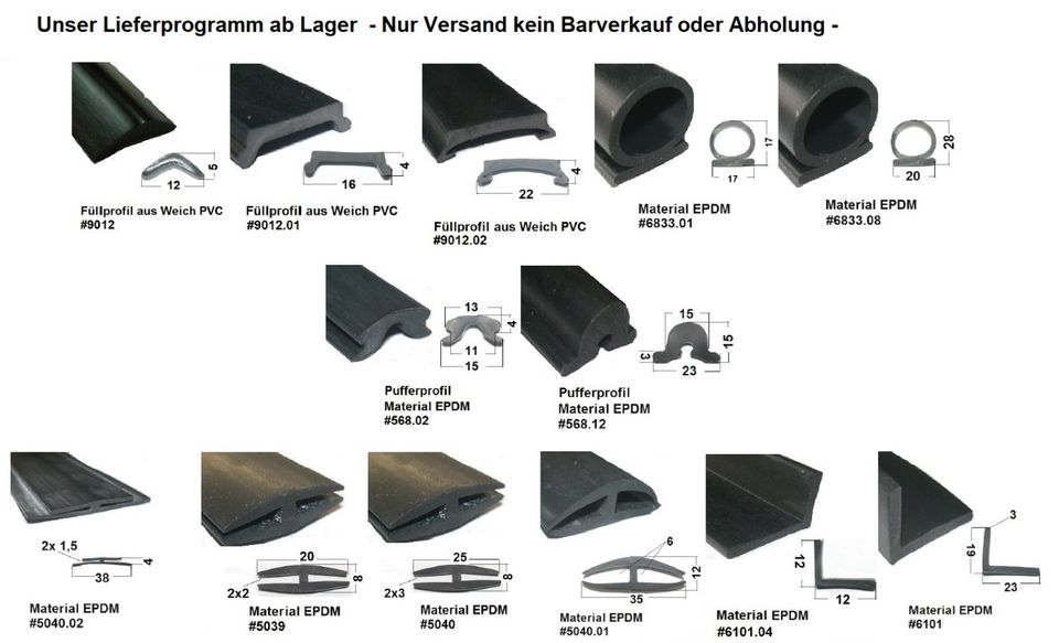 1 MUSTER Gummidichtung H-Profil T-Profil Kantenschutz Boot Auto in Berlin