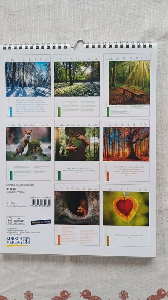 Literaturkalender Magische Wälder 2022 Waldkalender in Fulda