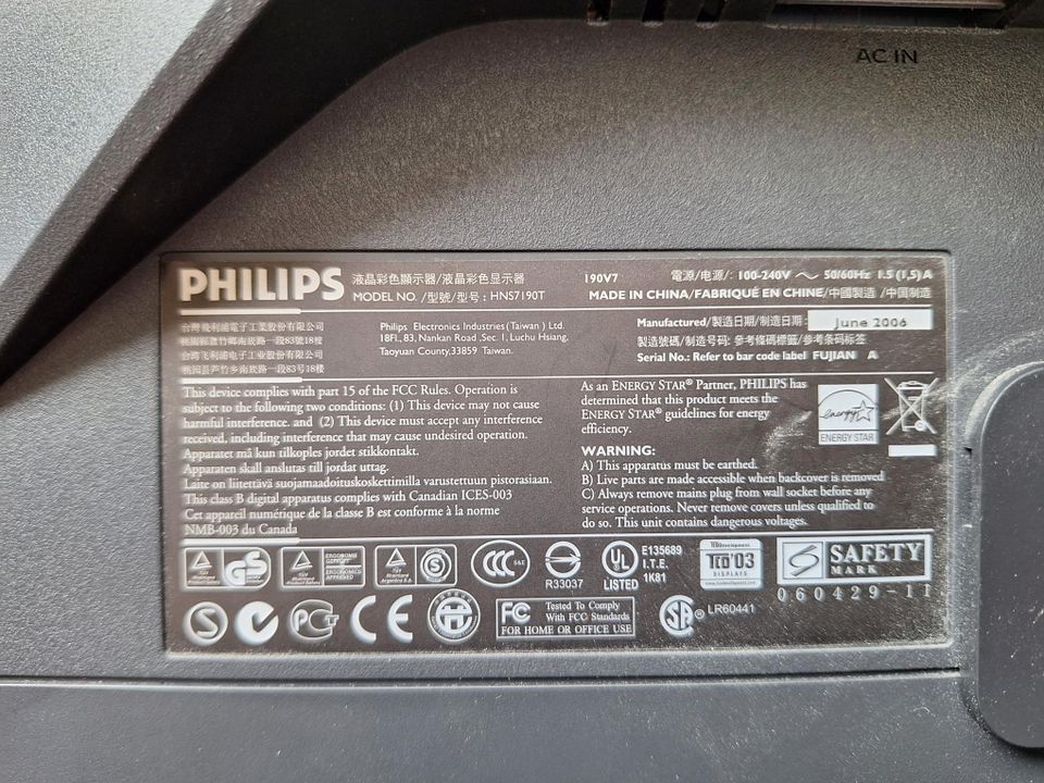 Verkaufe Monitor Philips 190V7FB/00 in Hösbach
