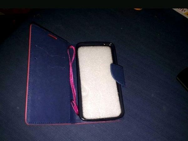 Hülle Magnet Case pink-blau für LG K10 mit kartenfach kostenloser in Einbeck