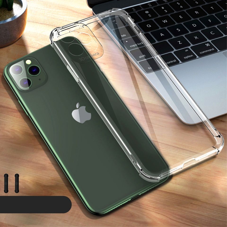 Hülle iPhone 11 Pro Max XR XS 8 7 Plus Mini Clear Silikon Case Durchsichtig TPU Handyhülle mit Kameraschutz Transparent Apple in Quarnbek