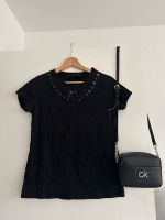 Edles T-Shirt schwarz Deko Steine ZARA S Uni Elegant Kurze Ärmel Berlin - Tempelhof Vorschau