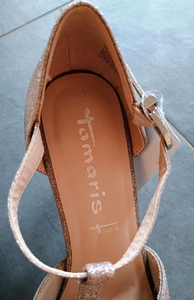 NEU mit Etikett festliche Pumps Glitzer Trichterabsatz v. Tamaris in Rödermark