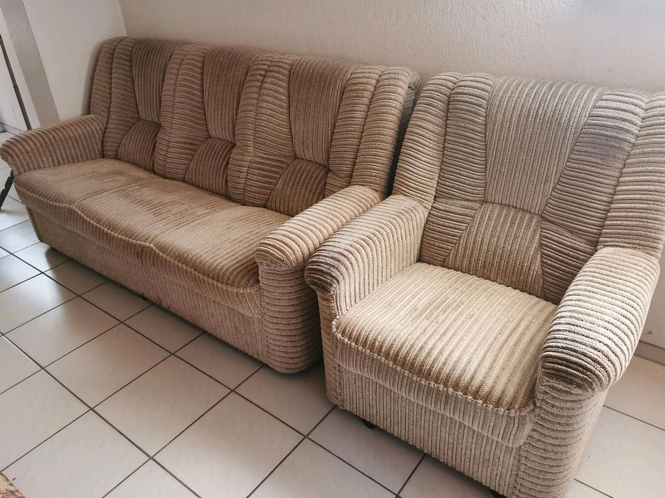 Cord Sofa/Couchgarnitur Beige in Ronnenberg