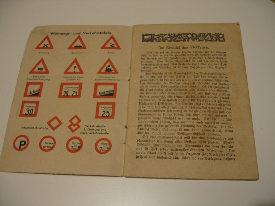 Kampf dem Verkehrsunfall Werbung Reklame 1940 - 2 WK Polizei in Würzburg