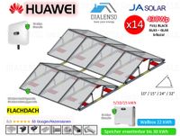 (14x) 6kWp OST WEST Aufständerung Flachdach Komplettanlage Unterkonstruktion PV Huawei 6KTL M1 HC Komplettset JA Solarmodule 430W JAM54D41 Glas-Glas Full Black bifazial Photovoltaik LUNA2000-5-S0 Nordrhein-Westfalen - Rödinghausen Vorschau