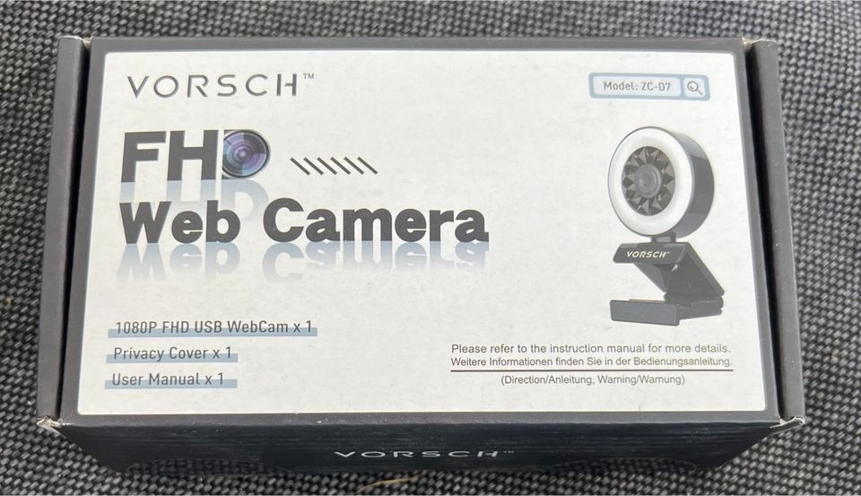 Kamera Web Cam Stream Neu mit Ringlicht 1080P FHD in Ochtrup