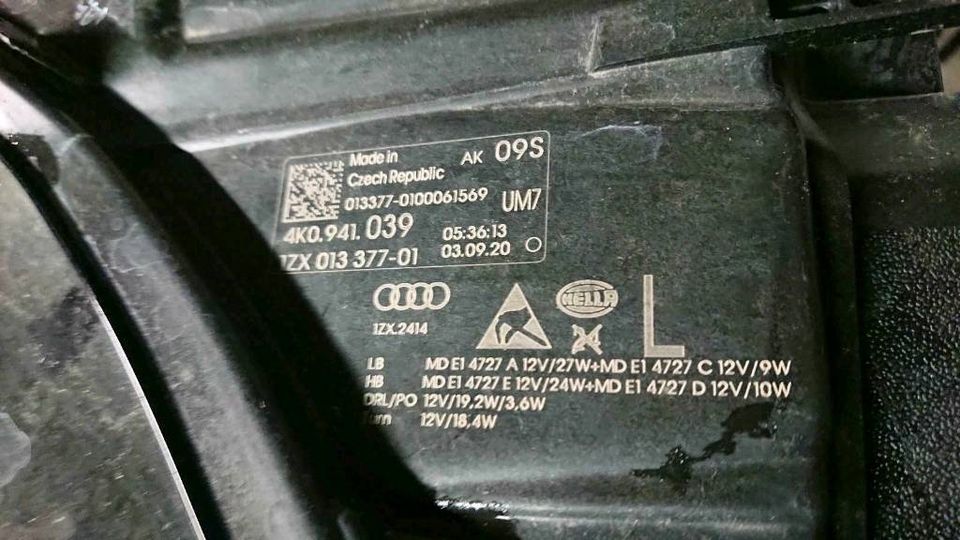 4K0941039 Audi A6 C8 Matrix linke Front Scheinwerfer komplett in Dresden