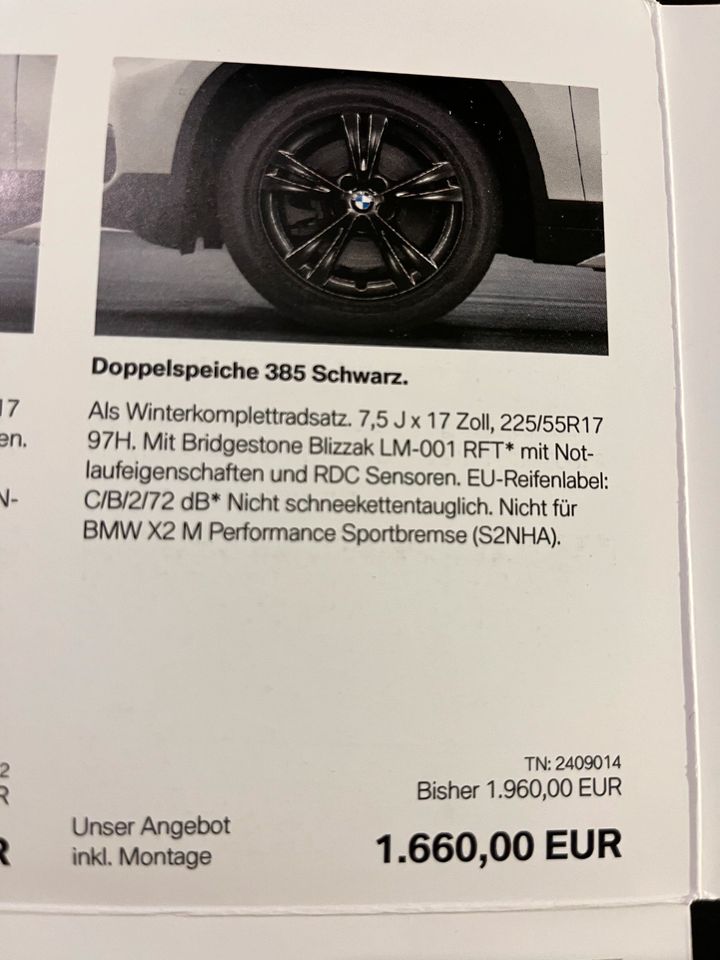 Felge, Doppelspeiche 385 schwarz in Olpe