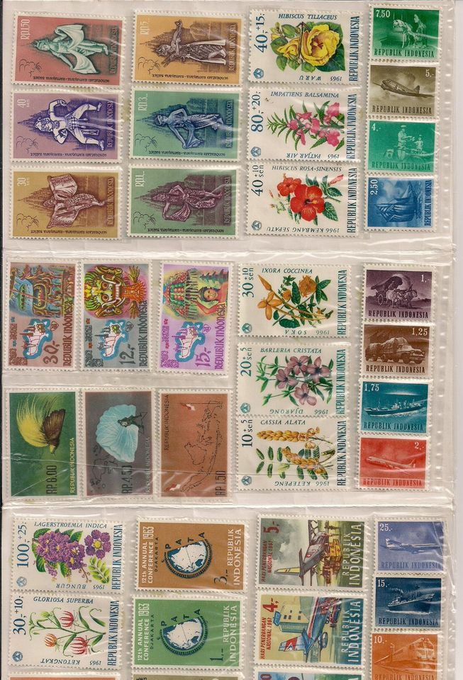 Indonesische Briefmarken ungestempelt und original verpackt in Much