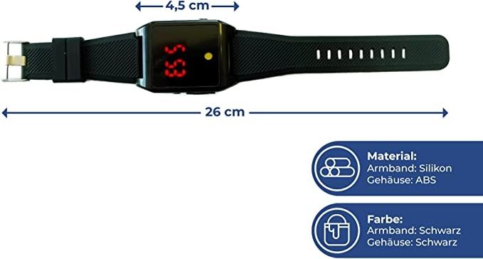 Maximex Alarm- & Sicherheitsarmband, Leicht bedienbare Armbanduhr in Körle