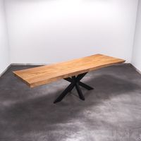 Baumstamm Esstisch 2.8m x 0.96m Nachhaltig Massivholztisch aus 1 Stück Holz Bohlentisch Baumkantentisch Baumstammkanten Wohnzimmertisch Holztisch Design Tisch Stahlbeine Edelstahl Tischbeine Nordrhein-Westfalen - Ochtrup Vorschau