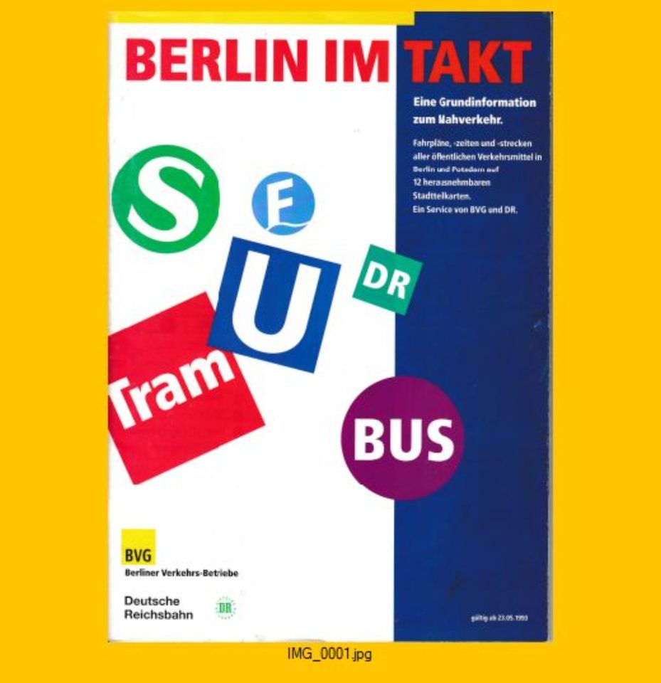 BVG / DR "Berlin im Takt" 1993, selten! in Berlin