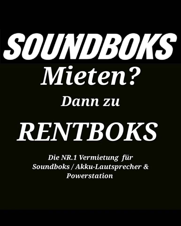 Soundboks 4 & 3 Mieten, Bluetooth Akku Lautsprecher Akku PA Anlagen | Musikanlage | Powerstation Musikbox, Akku-Boxen, Bluetooth Box, Musikbox Stereoanlage /  Teufel , JBL, Party Technik Verleih GO in Berlin