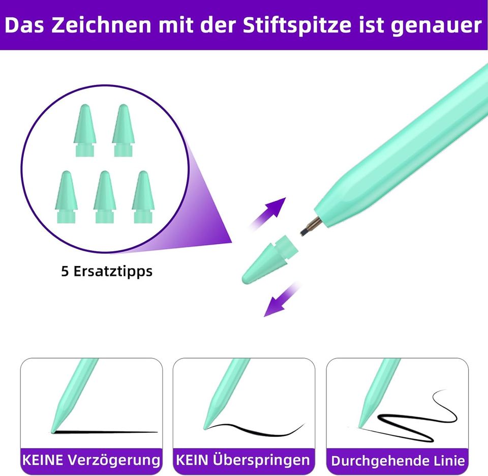 Eingabestift iPad, Active Stylus Pen mit 5 Ersatzspitzen iPad Pen in Saarbrücken