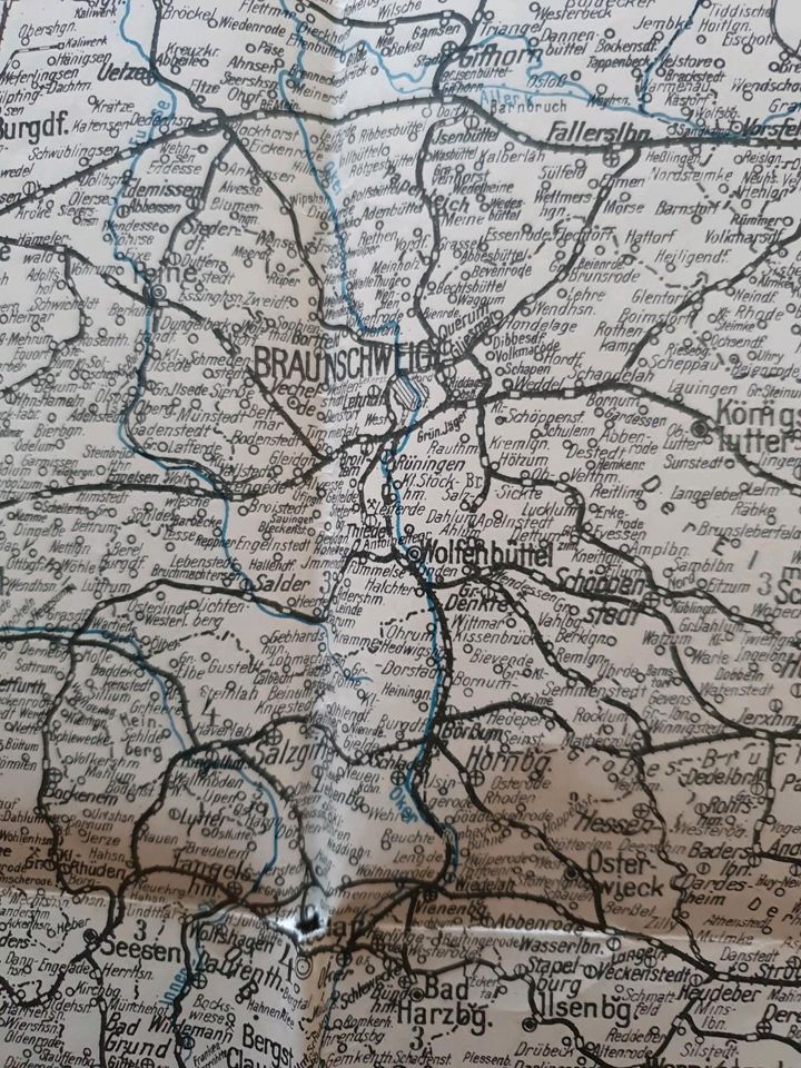 Provinz Sachsen 1930 Silva Verkehrskarte (heute Sachsen-Anhalt) in Rosenbach