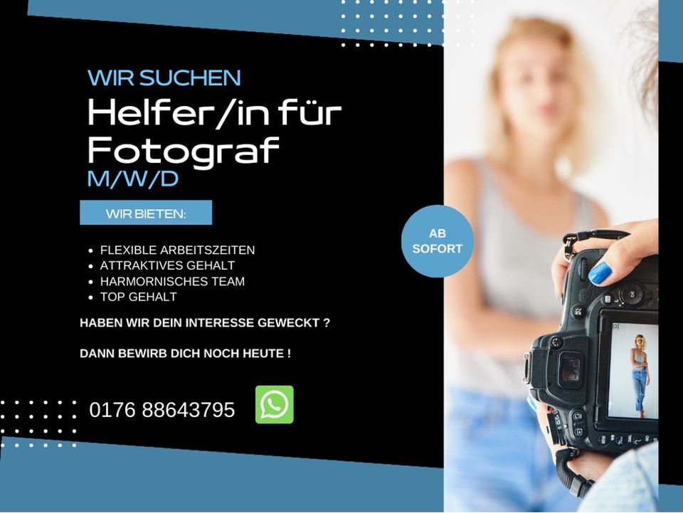 Helfer/in für Fotograf gesucht (m/w/d) in Berlin