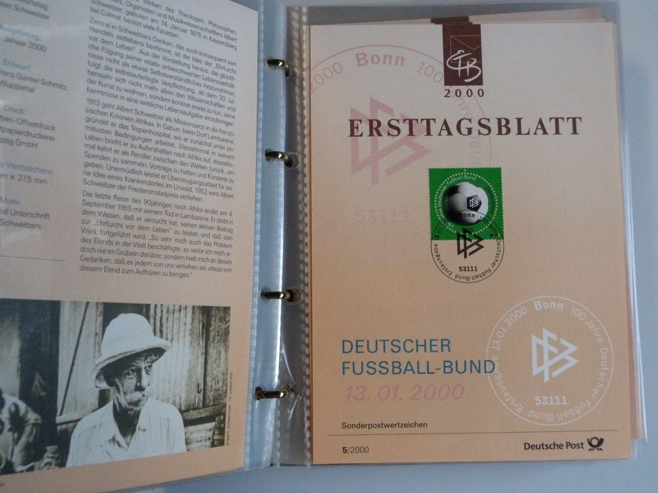 ETB Briefmarken Ersttagsblätter im Ringbinder Deutsche Post 2000 in Billerbeck