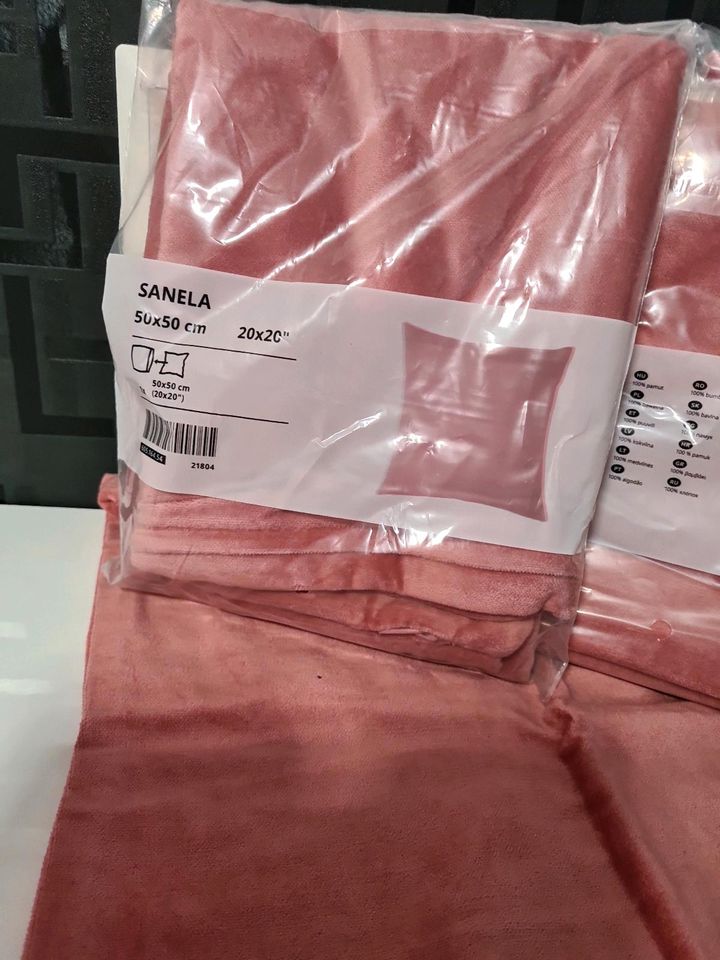 Sanela Kissenbezug Kissenhülle rosa 50×50 Samt ikea in Ulm