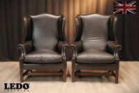 2x Original Chesterfield Ohrensessel, echtes Leder, antik-braun Nordrhein-Westfalen - Heinsberg Vorschau