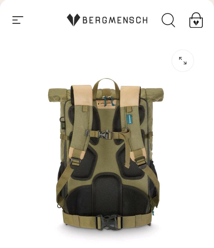 Bergmensch Rucksack Tasche Rolltop Hans grün olive khaki in Farchant