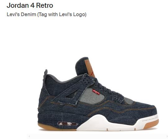 Nike Jordan 4 Retro Levi's Denim (Tag with Levi's Logo) US8 Neu in Wiesbaden