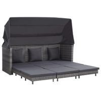 Gartenbett Ausziehbares 3-Sitzer-Schlafsofa Dach Poly Rattan Grau Bayern - Bad Kissingen Vorschau