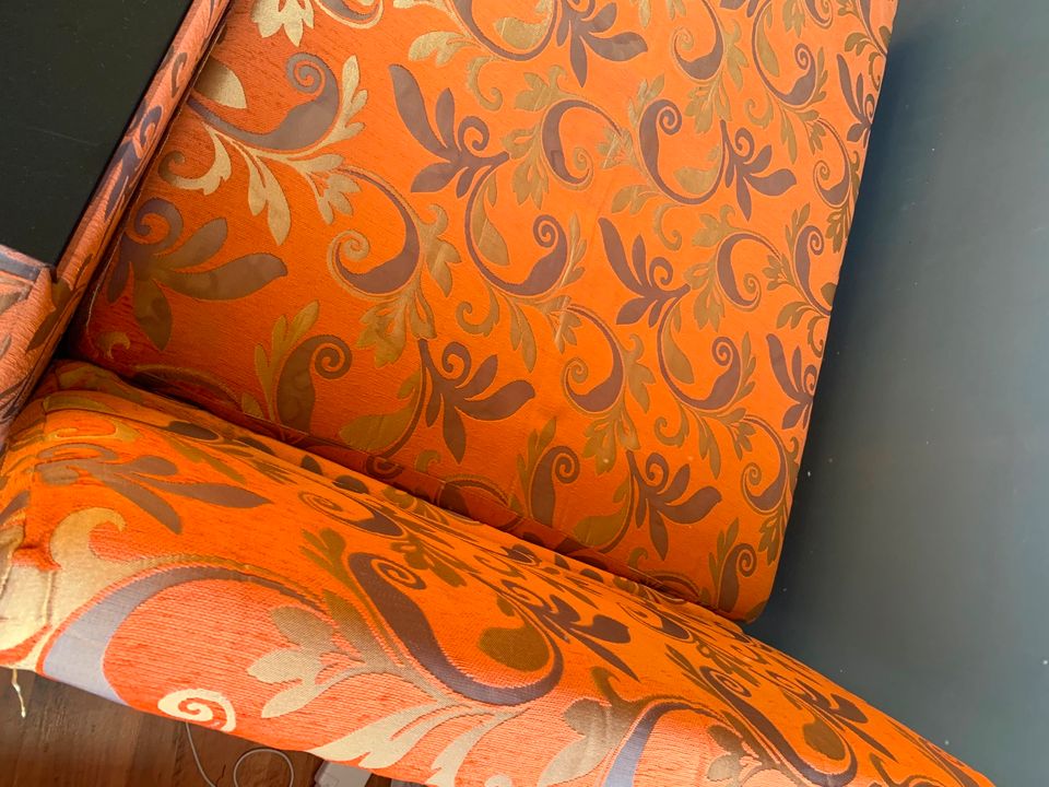 Schlafsofa Bett Couch 210cm / 105cm Neupreis 1.800€ orange gold in Hamburg