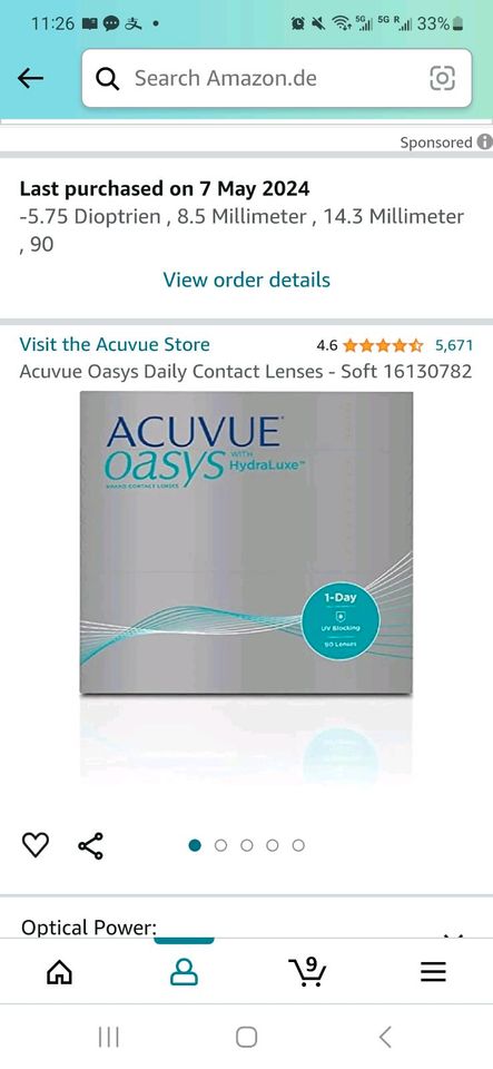 Acuvue Oasys Daily Contact Lenses - Soft in Berlin