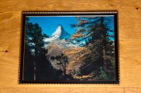 Vintage 30er Bilderrahmen vergolden Matterhorn Schweiz 34,5X25,5 Baden-Württemberg - Rielasingen-Worblingen Vorschau