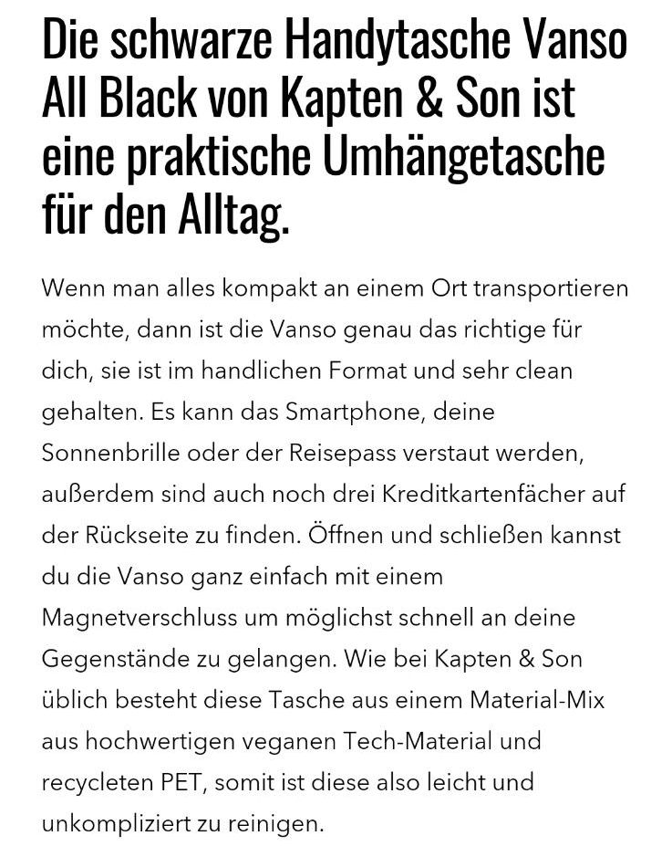 Kapten & Son Tasche Handytasche Vanso All black 12×18,5×2 cm in Schüttorf