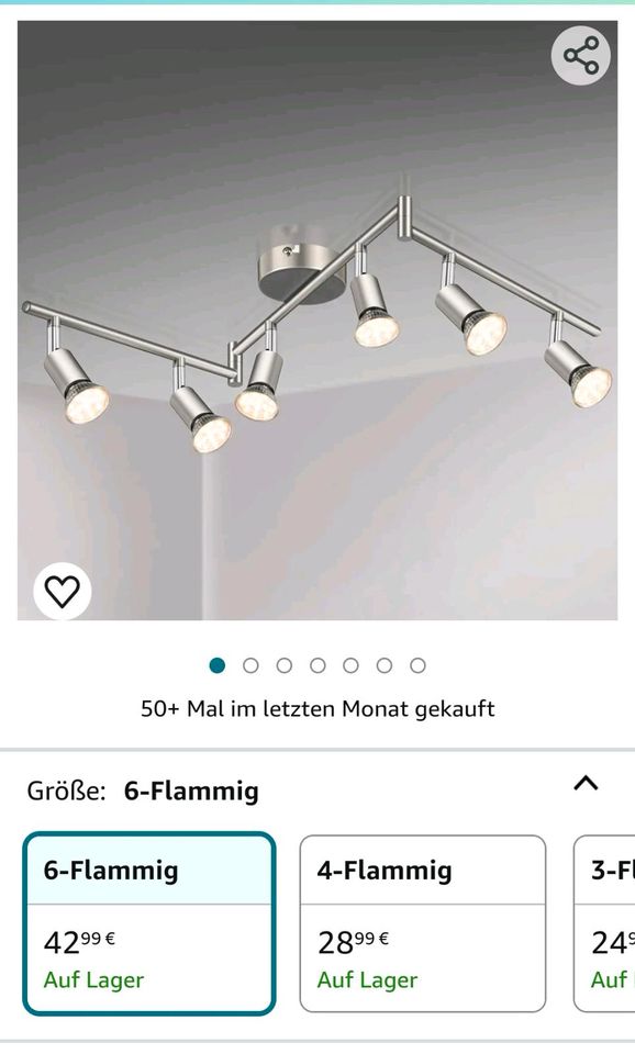 LED Deckenleuchte, 6 Flammig LED Deckenstrahler Schwenkbar Chrom in Eggebek