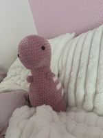 Gestrickter pinker Dino Kuscheltier mit weißen Streifen Baden-Württemberg - Rastatt Vorschau