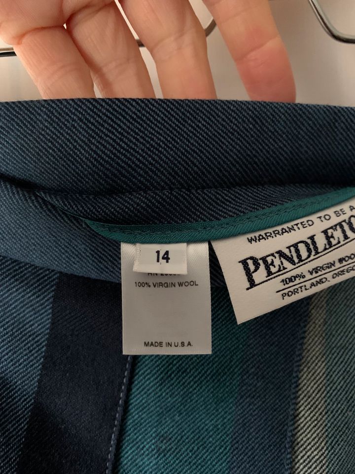 Pendleton Faltenrock XL 42 Plisseerock Rock Wolle Türkis Blau in Essen