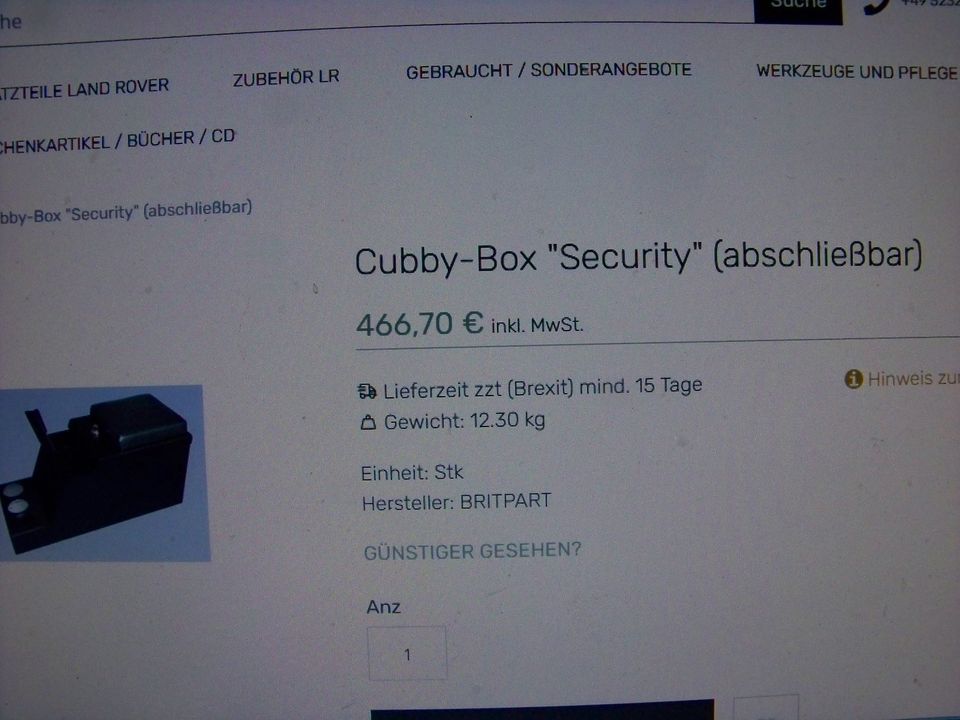 Defender Standheizung mit  Cubby Box Security Tresor in Erfurt