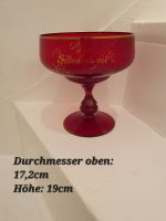 Vintage Glas Schale mit Fuß Obst rot gold Gravur Hochzeit Pokal Berlin - Tempelhof Vorschau