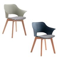 Stühle# 2er-Set Stühle aus Kunststoff mit Sitzkissen Grün & Blau Wuppertal - Oberbarmen Vorschau