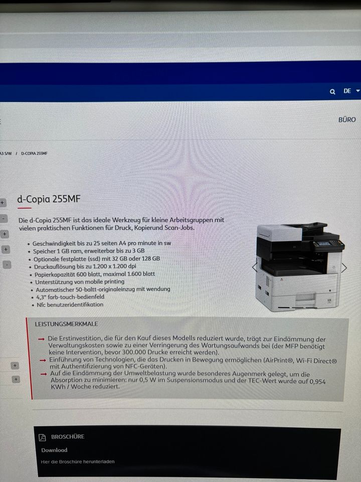 Olivetti D-Copia255MF Drucker, Kopierer, Scanner in Erlenbach