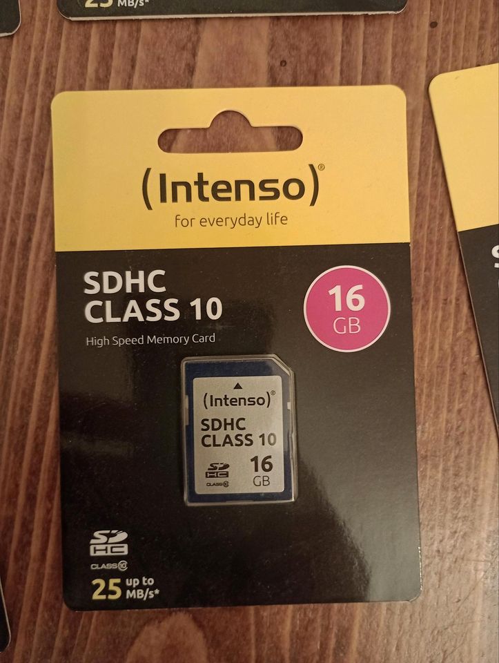 5x SDHC Intenso Class 10 SD Karte Neu 16gb für Kamera Notebook et in Duisburg