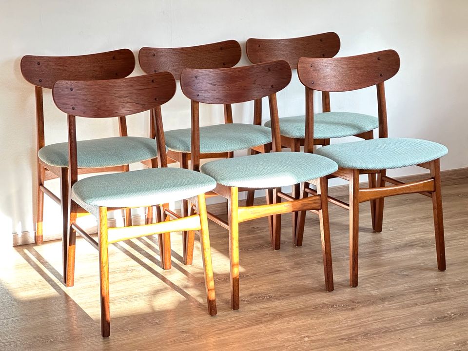 Teak-Holz Stühle Farstrup Dänisch Danish Design Mid-Century in Lollar